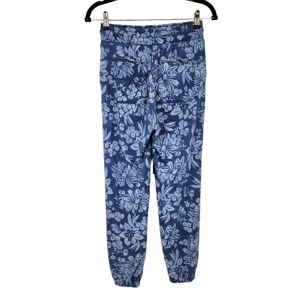 Anthropologie Daily Practice High Rise Cotton Floral Tassel Joggers Size XXSmall